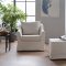 Barlow Swivel Accent Chair & Ottoman in Cream Fabric by Bellona