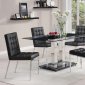 Tempered Glass Top Modern 5Pc Dining Set w/Chrome Finish Base