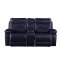 Aashi Motion Sofa 55370 Midnight Blue Leather-Gel Match by Acme