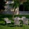 Minosa Oval Outdoor Dining Set 7Pc in Gray by Bellona