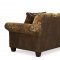 Fabric & Bycast Leather Traditional Living Room Sofa w/Ottoman