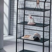 Black Metal Modern 4 Shelf Bookcase