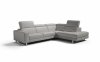 Augusto Large Sectional Sofa in Light Grey Leather by Whiteline