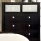 Monroe CM7016BK Leatherette Bedroom in Black w/Options