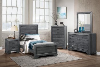 Beechnut Kids Bedroom 4Pc Set 1904GY in Gray by Homelegance [HEKB-1904TGY-Beechnut Gray]