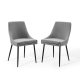 Viscount Dining Chair 3809 Set of 2 Light Gray Fabric by Modway