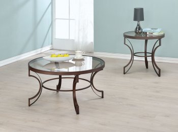 704458 Coffee Table 3Pc Set by Coaster w/Glass Top [CRCT-704458]