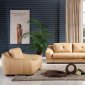 8266 Sofa in Beige Leather by ESF w/Optional Loveseat & Chair