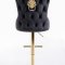 Leo Gold Barstool Set of 2 in Black Fabric