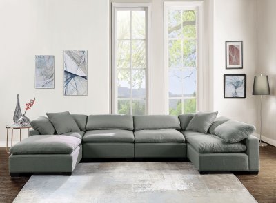 Kerry Modular Sectional Sofa in Gray Linen by Acme w/Options