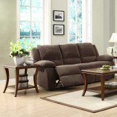 9725 Lucienne Brown Fabric Motion Sofa by Homelegance w/Options