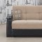 Fabric & Leather Two-Tone Modern Sofa Bed w/Optional Items