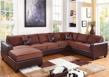 56000 Dannis Reversible Sectional Sofa in Chocolate by Acme [AMSS-56000 Dannis]