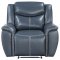 Sloane Motion Sofa 610271 Blue Leatherette by Coaster w/Options