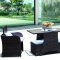 Artesia 5Pc Outdoor Patio Dining Set in Brown/White by Modway