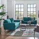 Revive Sofa & Loveseat Set in Teal Fabric by Modway