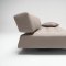 Long Horn Natural Fabric Sofa Bed w/Two Cushions