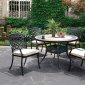 Charissa CM-OT2125-RT Outdoor Patio Round Table 5Pc Set