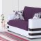 Safir Sofa Bed in Purple Microfiber by Rain w/Optional Items