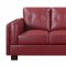 504471 Sawyer Sofa in Red Bonded Leather by Coaster w/Options