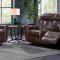 U2101B Motion Sofa Chocolate Bonded Leather by Global w/Options