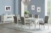 F2471 7Pc Dining Set in Ivory & Silver by Poundex w/Options