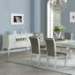 F2471 7Pc Dining Set in Ivory & Silver by Poundex w/Options