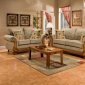 Honey Fabric Classic Sofa & Loveseat Set w/Options