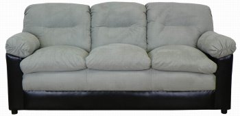 Light Grey Fabric and Bicast Modern Sofa & Loveseat w/Options [PMS-6350-Lightning]