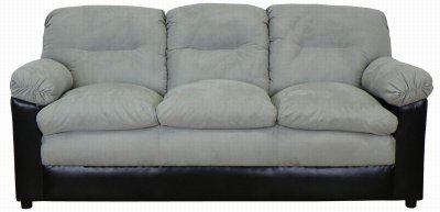 Light Grey Fabric and Bicast Modern Sofa & Loveseat w/Options