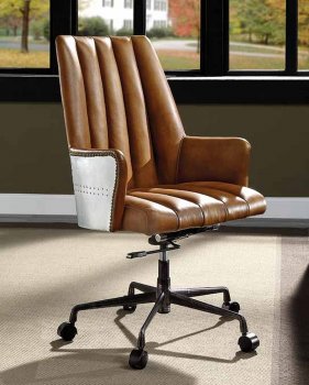 Salvol Office Chair 93176 in Sahara Top Grain Leather by Acme [AMOC-93176 Salvol]