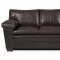 Walnut Faux Leather Modern Sofa & Loveseat Set w/Wooden Legs