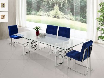 Alexis 731 Chrome Dining Table w/Glass Top & Optional Chairs [MRDS-731-Alexis]