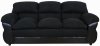 Black Fabric and Vinyl Modern Loveseat & Sofa Set w/Options