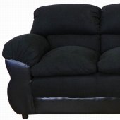 Black Fabric and Vinyl Modern Loveseat & Sofa Set w/Options