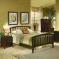 Cappuccino Finish Contemporary Bedroom with Arched Shape Bed