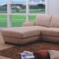 Champagne Microfiber Fabric Modern Elegant Sectional Sofa