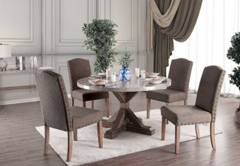 Bridgend 5Pc Dining Room Set CM3429RT in Natural & Genuine Marbl [FADS-CM3429RT-Bridgend]