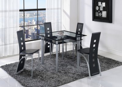 D1058BT Bar Height Dinette Set 5Pc in Black by Global