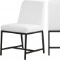 Bryce Dining Chair 918 Set of 2 in White Faux Leather -Meridian