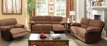 Hazlet Reclining Sofa CM6581 in Brown Fabric w/Options [FAS-CM6581-Hazlet]