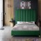 Via Upholstered Bed in Green Velvet Fabric by Meridian