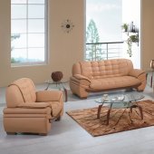 7175 Sofa in Honey Bonded Leather w/Options