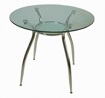Glass Top & Metal Legs Modern Elegant Round Dining Table