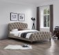 Sandra Upholstered Platform Bed in Taupe Fabric by J&M