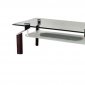 Dark Cappuccino Finish Modern Coffee Table w/Glass Top