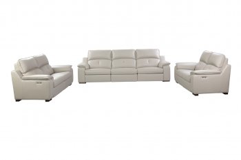 Thompson Power Motion Sofa in Taupe Leather by Beverly Hills [BHS-Thompson Smoke Taupe]