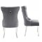 Venice Dining Chair Set of 2 in Gray Velvet