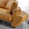 Jupiter Mustard Leather Modern Sectional Sofa w/Chrome Legs