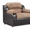 Espresso Microfiber Sofa & Loveseat Set w/Dark Faux Leather Base